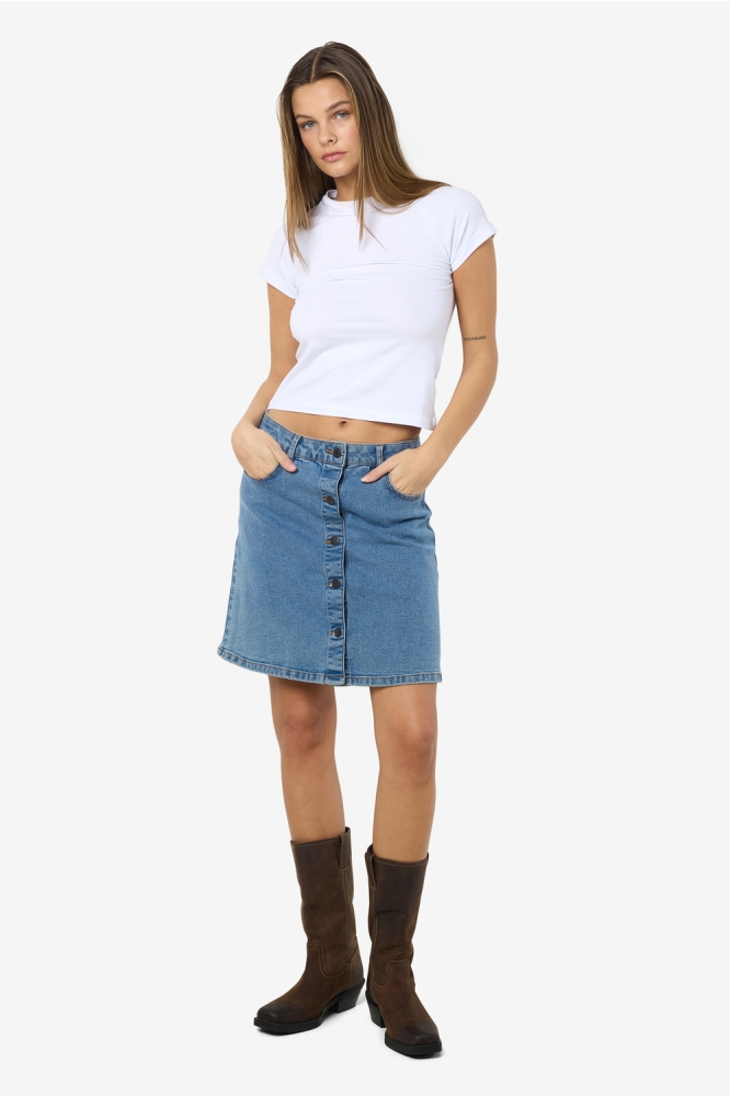 NMRONNIE NW A SHAPE SKIRT VI375LB 27032521 Light Blue Denim